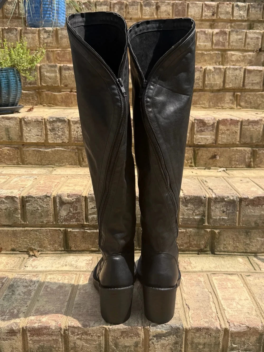 Ann Demeulemeester FW2012 Spiral Zip OTK Leather Boots IT37.5